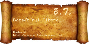Bozsányi Tiborc névjegykártya